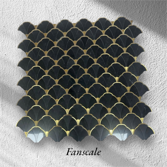 Mosaic Đá Marble Nero Fan