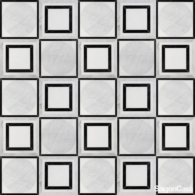 Đá Marble Frame Black & White - SaigonCasa | Curated Surfaces & Contemporary Living