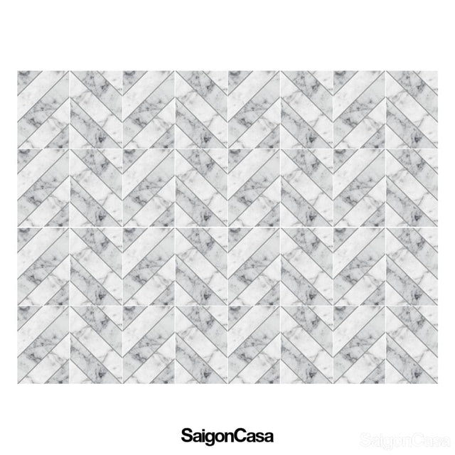 Đá Marble Trang Trí - Carrara Bianco Stripe - SaigonCasa | Curated Surfaces & Contemporary Living