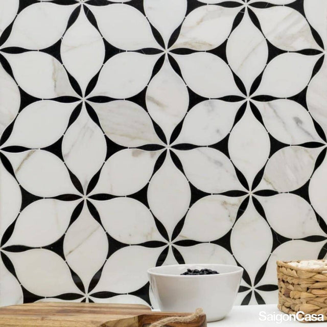 Đá Marble Trang Trí Fiore B&W - SaigonCasa | Curated Surfaces & Contemporary Living