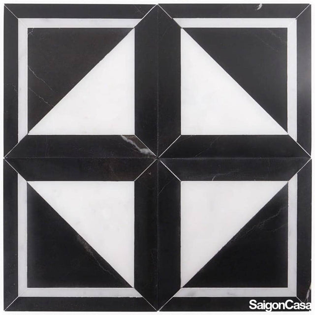 Đá Tự Nhiên Nero Carrara Marble Mosaic