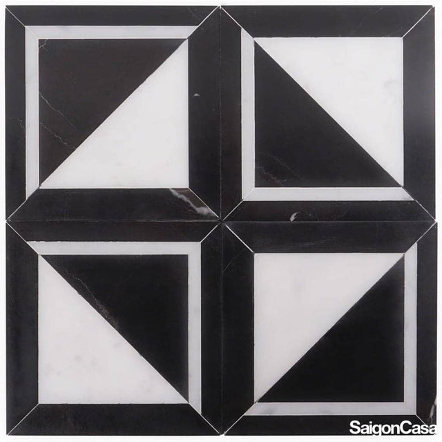 Đá Tự Nhiên Nero Carrara Marble Mosaic