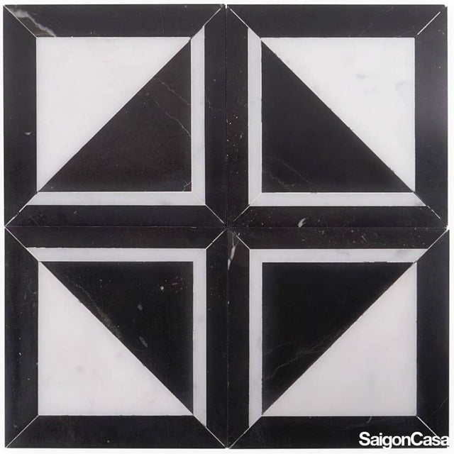 Đá Tự Nhiên Nero Carrara Marble Mosaic