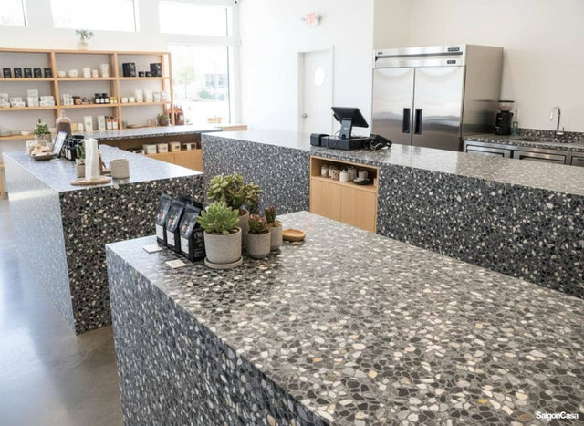 Đá Tấm Terrazzo Fossil Slab