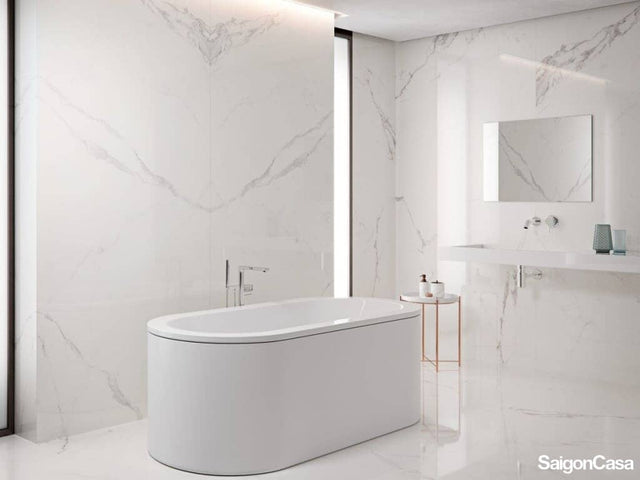 Gạch Khổ Lớn Vân Đá Estatuario Bookmatch - SaigonCasa | Curated Surfaces & Contemporary Living