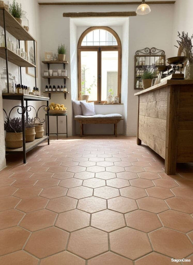 Gạch Lục Giác Terra Rosso - SaigonCasa | Curated Surfaces & Contemporary Living