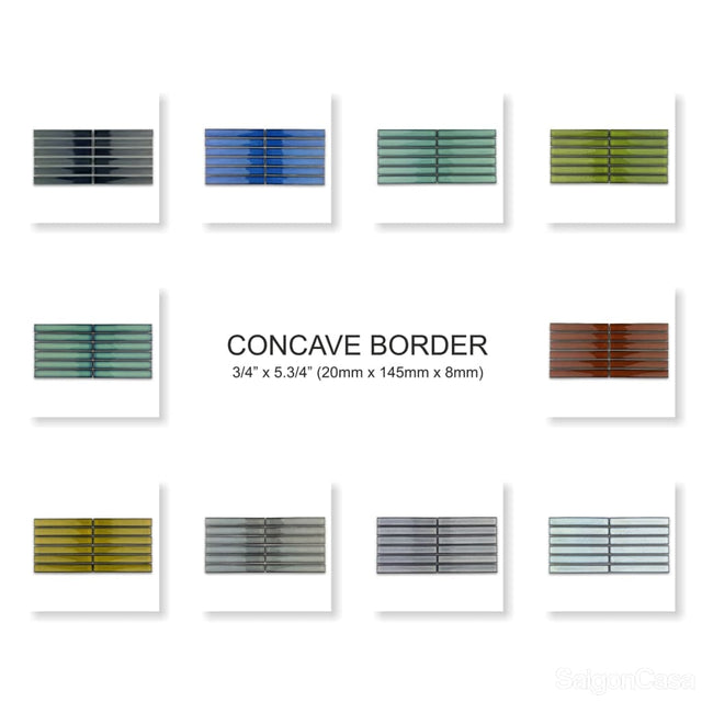 Gạch Mosaic Trang Trí Concave Border - SaigonCasa | Curated Surfaces & Contemporary Living