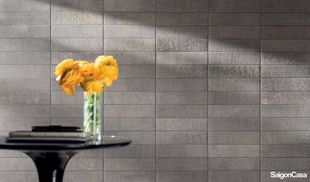 Gạch Thẻ Textile Silver 7.5x30cm - SaigonCasa | Curated Surfaces & Contemporary Living