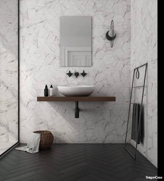 Gạch Trang Trí Vân Đá Carrara - SaigonCasa | Curated Surfaces & Contemporary Living
