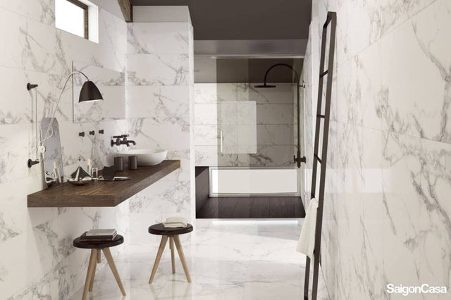 Gạch vân đá Deluxe White Reflex/rett 29.5X59 (Bóng)