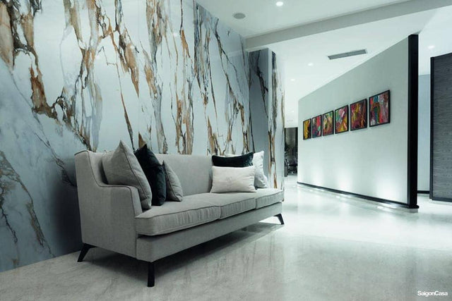 Gạch Vân Đá EK Calacatta Gold 121x270cm