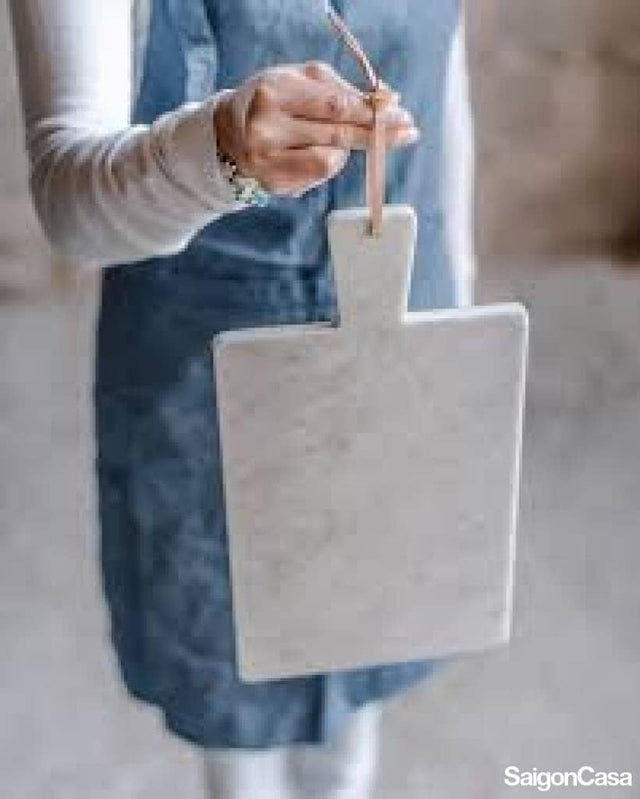 Khay Đá Marble Với Quai Da - SaigonCasa | Curated Surfaces & Contemporary Living