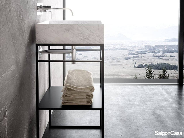 Lavabo Đá + Chân Kim Loại - SaigonCasa | Curated Surfaces & Contemporary Living