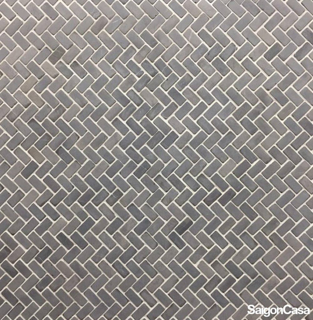 mosaic đá herringbone