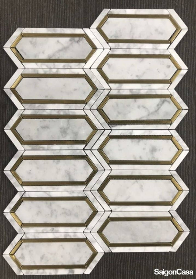 Mosaic Đá Marble & Kim Loại Arrow - SaigonCasa | Curated Surfaces & Contemporary Living