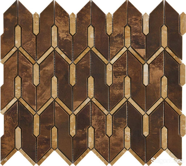 mosaic đá marble & kim loại arrow