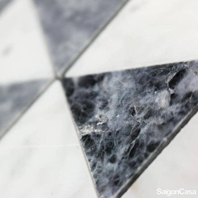 Mosaic Đá Marble Triangle Mix - SaigonCasa | Curated Surfaces & Contemporary Living