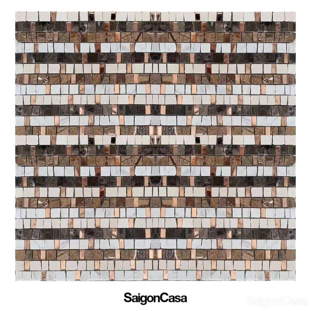 mosaic đá + thủy tinh