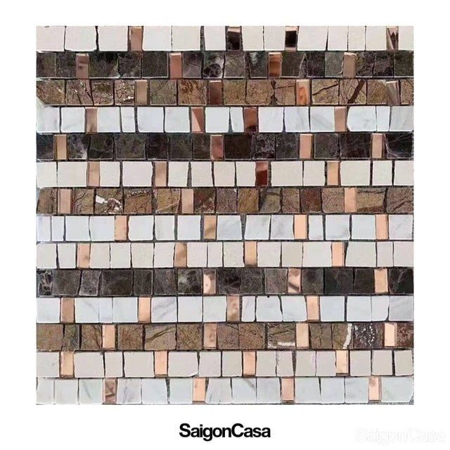 mosaic đá điểm thủy tinh