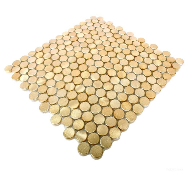Mosaic Kim Loại Đồng Xu Vàng Building Materials