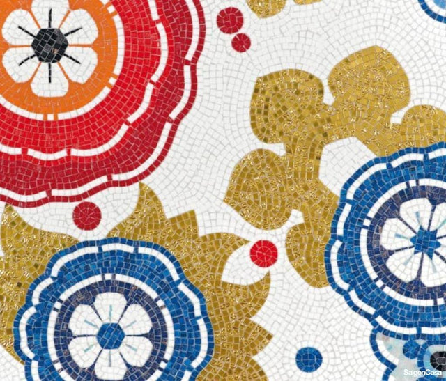 Mosaic Thủy Tinh Bisazza Bloem Rosso - SaigonCasa | Curated Surfaces & Contemporary Living