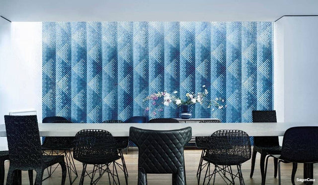 Mosaic Thủy Tinh Bisazza Pyramid Blue