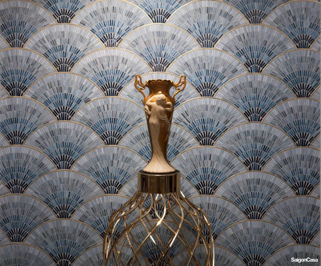Mosaic Thủy Tinh & Kim Loại Fan Scale