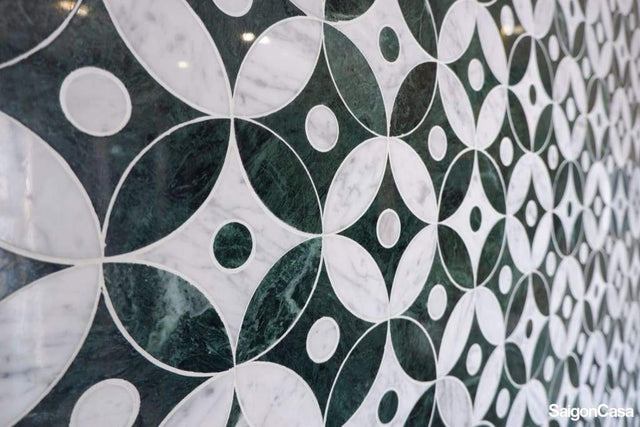 Mosaic Đá Marble Star & Circle - SaigonCasa | Curated Surfaces & Contemporary Living