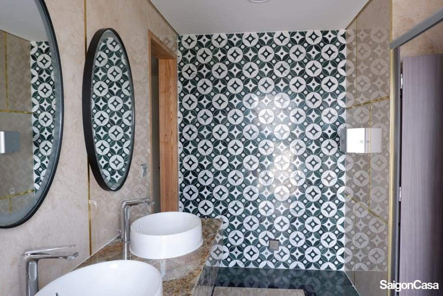 Mosaic Đá Marble Star & Circle