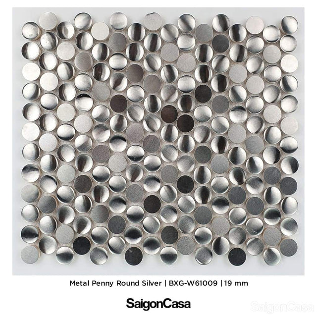 Mosaic Kim Loại Tròn - Metal Penny Round - SaigonCasa | Curated Surfaces & Contemporary Living