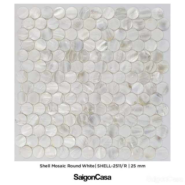 mosaic vỏ sò hình tròn