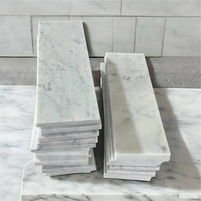 Đá Marble Carrara Thẻ 75x305 - SaigonCasa | Curated Surfaces & Contemporary Living