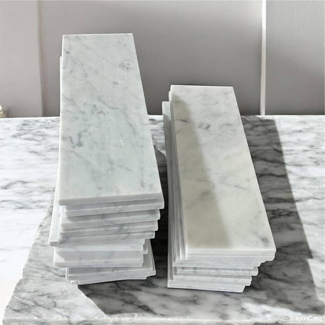 Đá Marble Carrara Thẻ 75x305 - SaigonCasa | Curated Surfaces & Contemporary Living