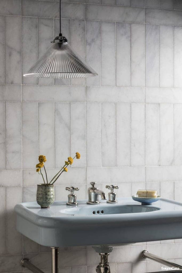 Đá Marble Carrara Thẻ 75x305 - SaigonCasa | Curated Surfaces & Contemporary Living