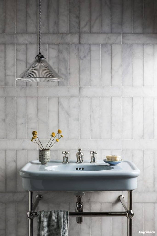 Đá Marble Carrara Thẻ 75x305 - SaigonCasa | Curated Surfaces & Contemporary Living