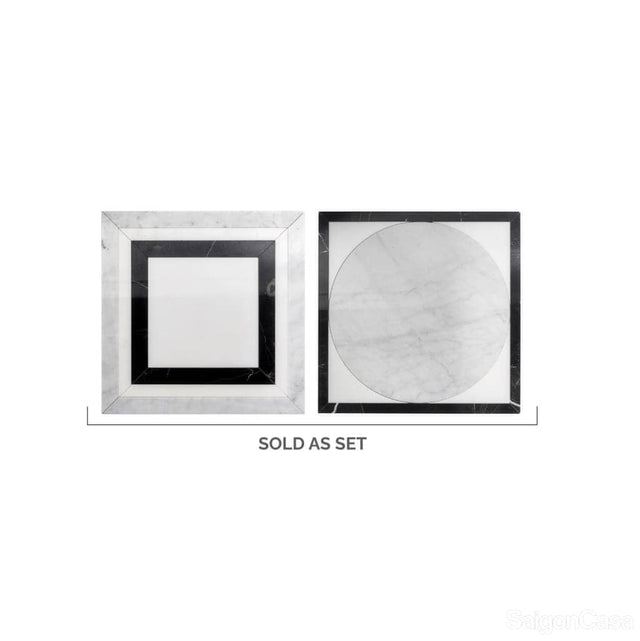 Đá Marble Frame Black & White - SaigonCasa | Curated Surfaces & Contemporary Living
