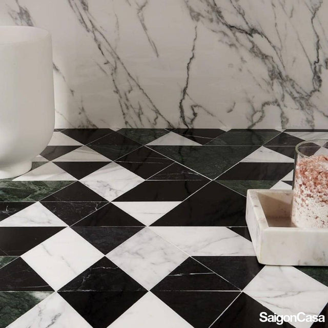 Đá Marble Mosaic Trio Mix - SaigonCasa | Curated Surfaces & Contemporary Living