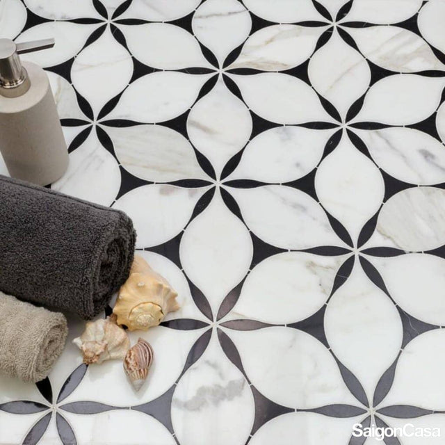 Đá Marble Trang Trí Fiore B&W - SaigonCasa | Curated Surfaces & Contemporary Living