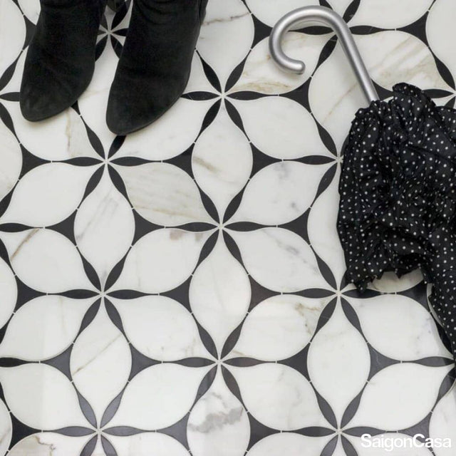 Đá Marble Trang Trí Fiore B&W - SaigonCasa | Curated Surfaces & Contemporary Living