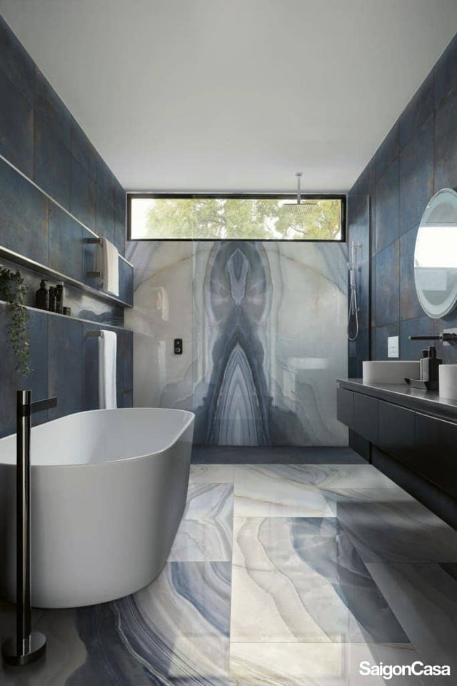 Gạch Khổ Lớn Vân Đá Agata Blue 120x270cm - SaigonCasa | Curated Surfaces & Contemporary Living