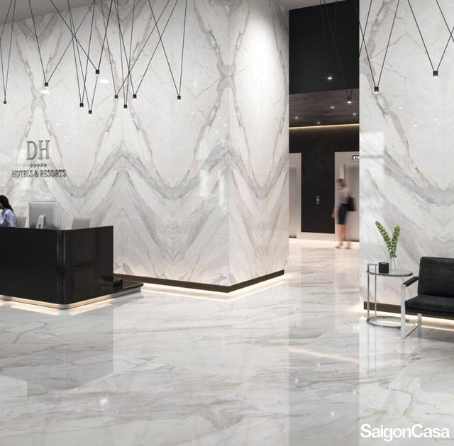 Gạch Khổ Lớn Vân Đá Calacata Mix 100x300cm - SaigonCasa | Curated Surfaces & Contemporary Living
