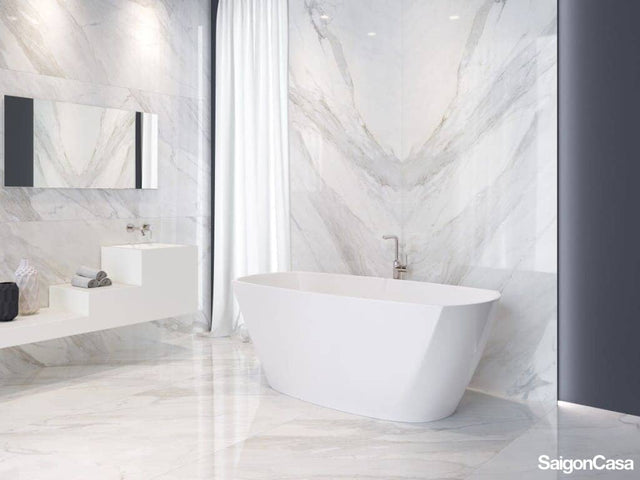 Gạch Khổ Lớn Vân Đá Calacata Mix 100x300cm - SaigonCasa | Curated Surfaces & Contemporary Living