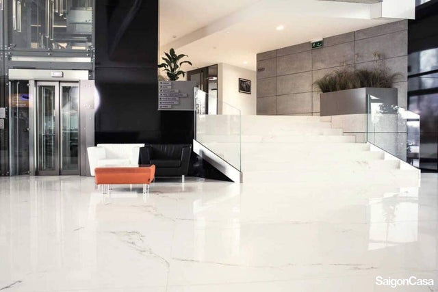 Gạch Khổ Lớn Vân Đá Estatuario Bookmatch - SaigonCasa | Curated Surfaces & Contemporary Living