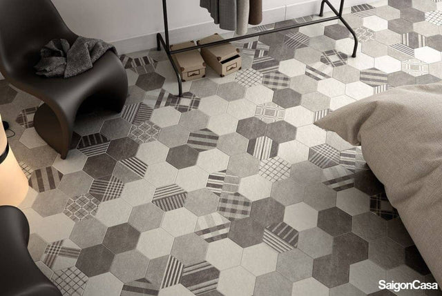 Gạch Lục Giác Hexatile Cement Geo Grey