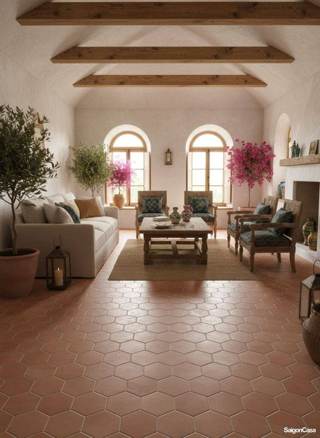 Gạch Lục Giác Terra Rosso - SaigonCasa | Curated Surfaces & Contemporary Living