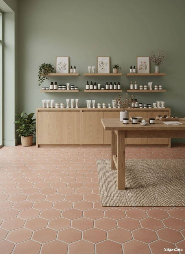 Gạch Lục Giác Terra Rosso - SaigonCasa | Curated Surfaces & Contemporary Living
