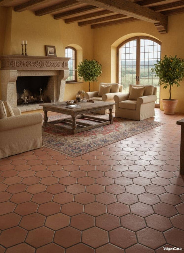 Gạch Lục Giác Terra Rosso - SaigonCasa | Curated Surfaces & Contemporary Living