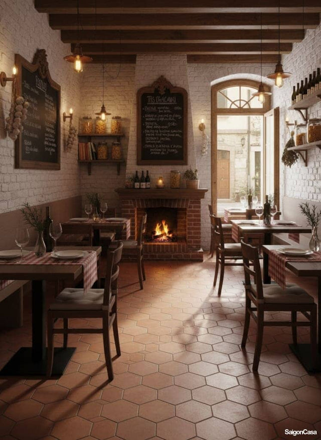 Gạch Lục Giác Terra Rosso - SaigonCasa | Curated Surfaces & Contemporary Living