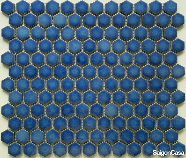 Gạch mosaic lục giác Aqua