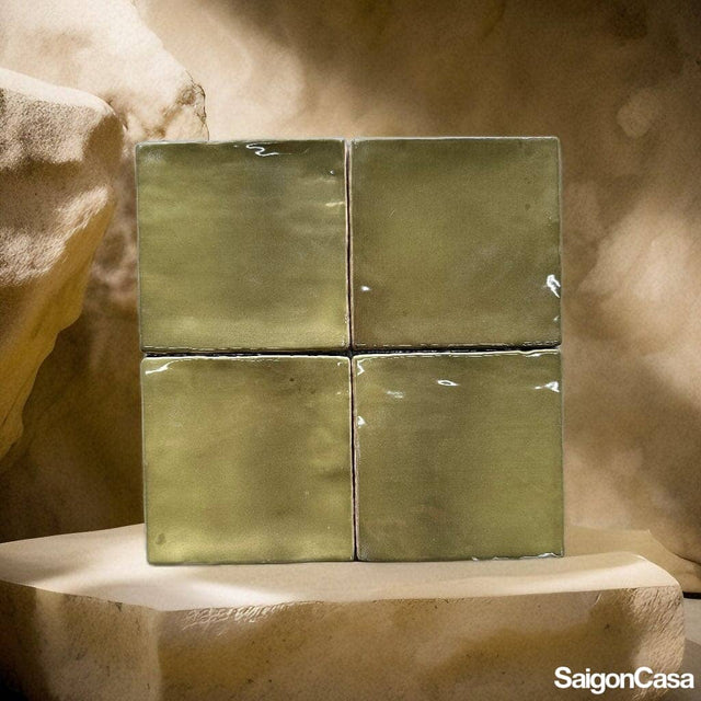 Gạch Ốp Tường Manacor Bassil Green 10x10cm - SaigonCasa | Curated Surfaces & Contemporary Living